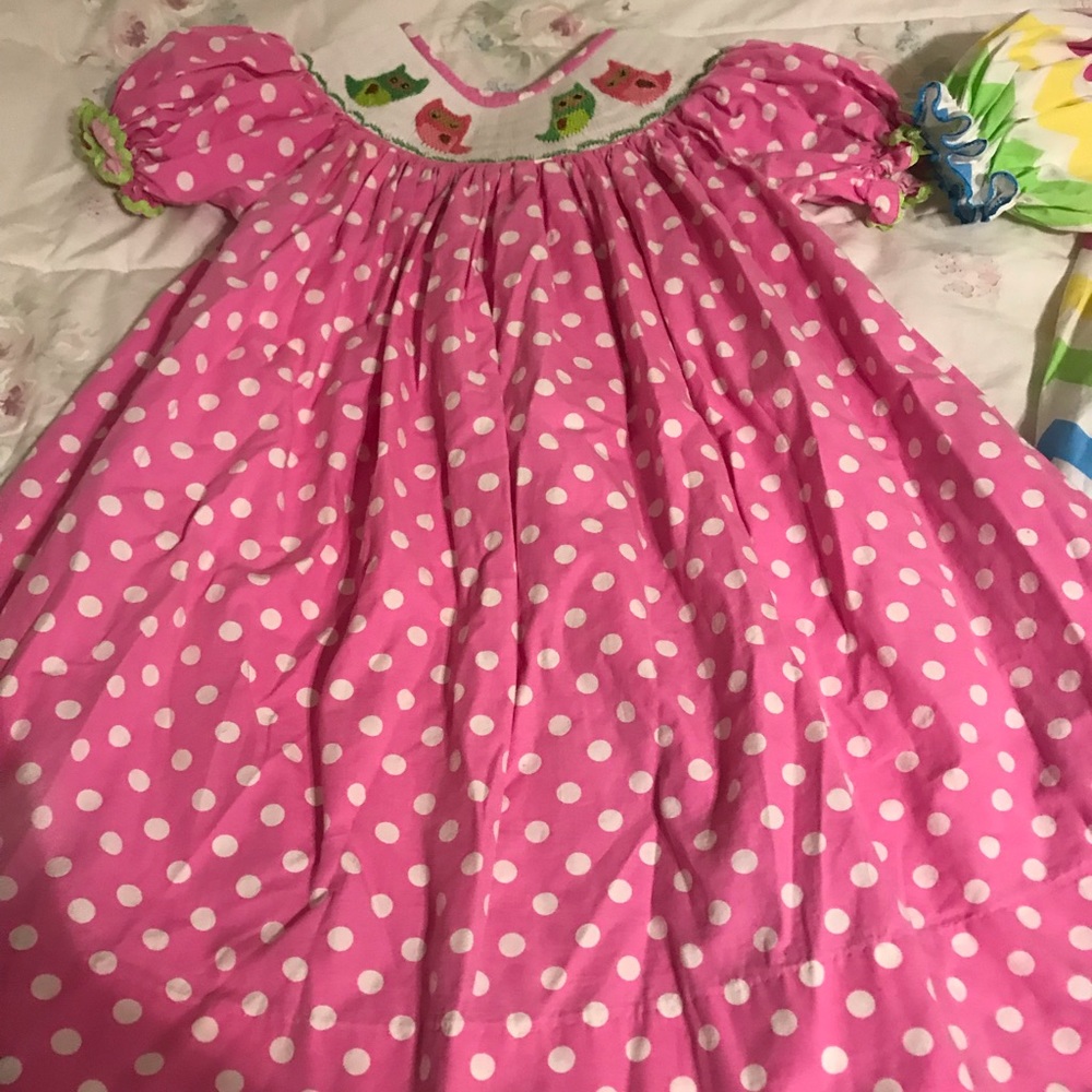 Two smocked owl dresses